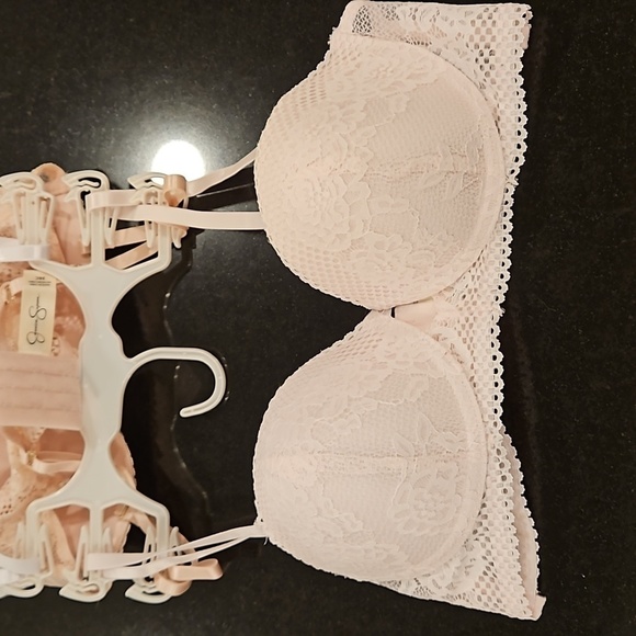 💕JESSICA SIMPSON💕 Padded Push Up Balconette Bras 3 Pk Pink White Nude 36C NWT - Picture 8 of 16